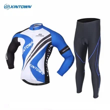 XINTOWN мужской Ropa велоформа Велоспорт длинный рукав Джерси комбинезон велосипедный набор спортивная одежда синий