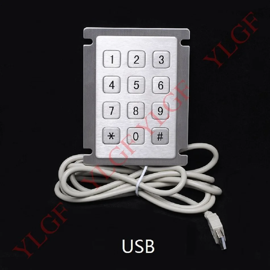 12 клавишная металлическая клавиатура телефонная клавиатура*# USB интерфейс YLGF HSK66-S12 Водонепроницаемый(IP65), защита от пыли