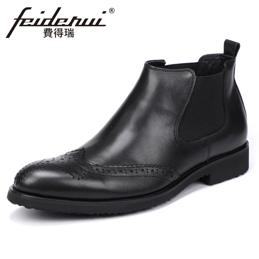 Botines Martin top Vaquero Punta Ymx543 Chelsea De Cuero Negro Zapatos Genuino Brogue Hombre Alto Nuevos Tinto A Riding Redonda Hecha Wingtip Mano Hombres vino WqvwTWFY