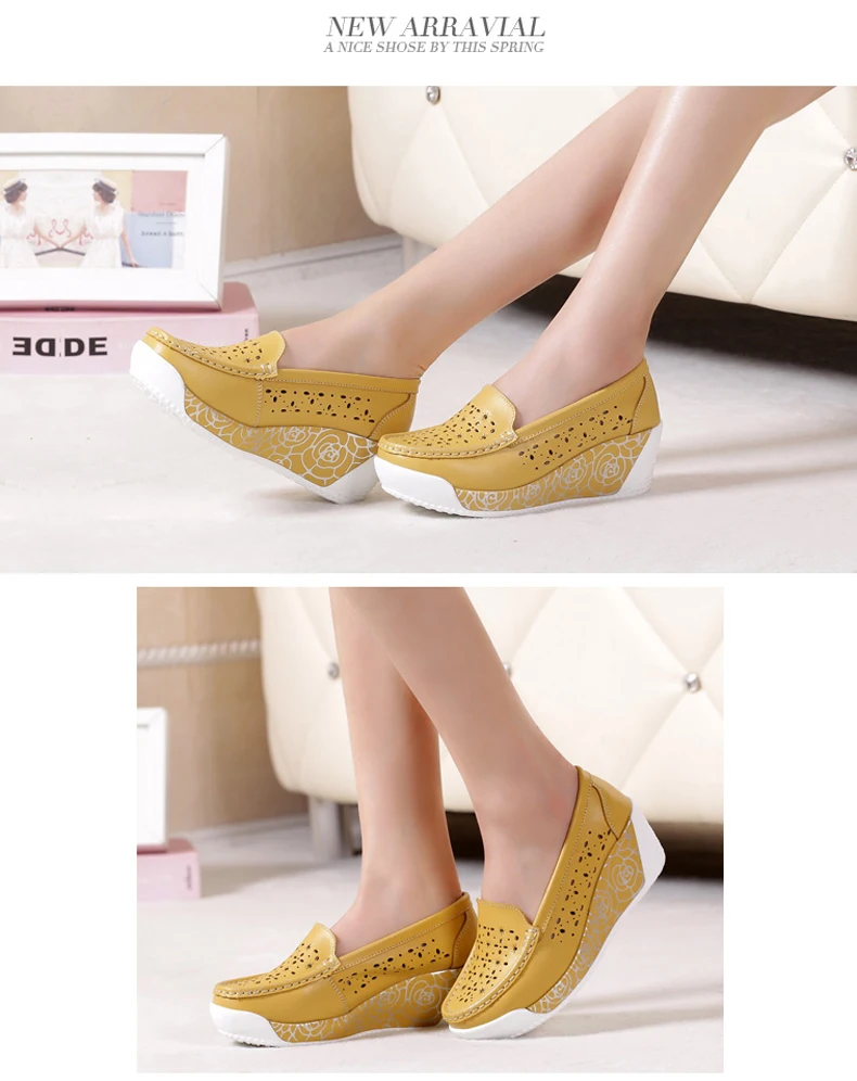 2019 Spring women flat platform sneakers leather suede moccasins shoes ladies casual shoes slip on flats (13)