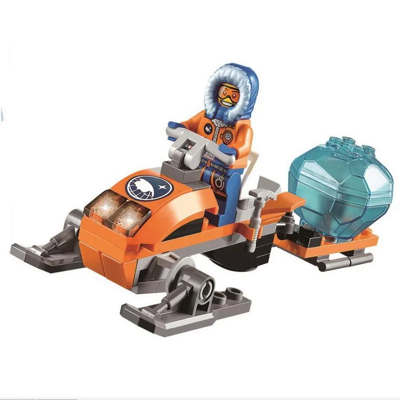 10437 BELA City Polar Adventure Arctic Snowmobile Model Building Blocks Enlighten DIY Figure Toys For Children