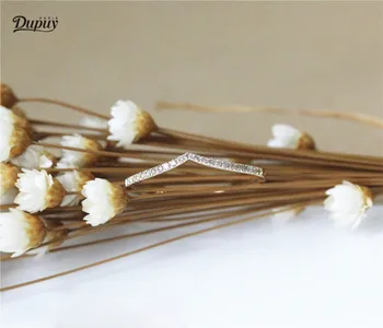 

DUPUY 2018 Special Curved Design Wedding Ring Half Eternity Diamond Solid Ring Stackable 14K Yellow Gold Matching Band