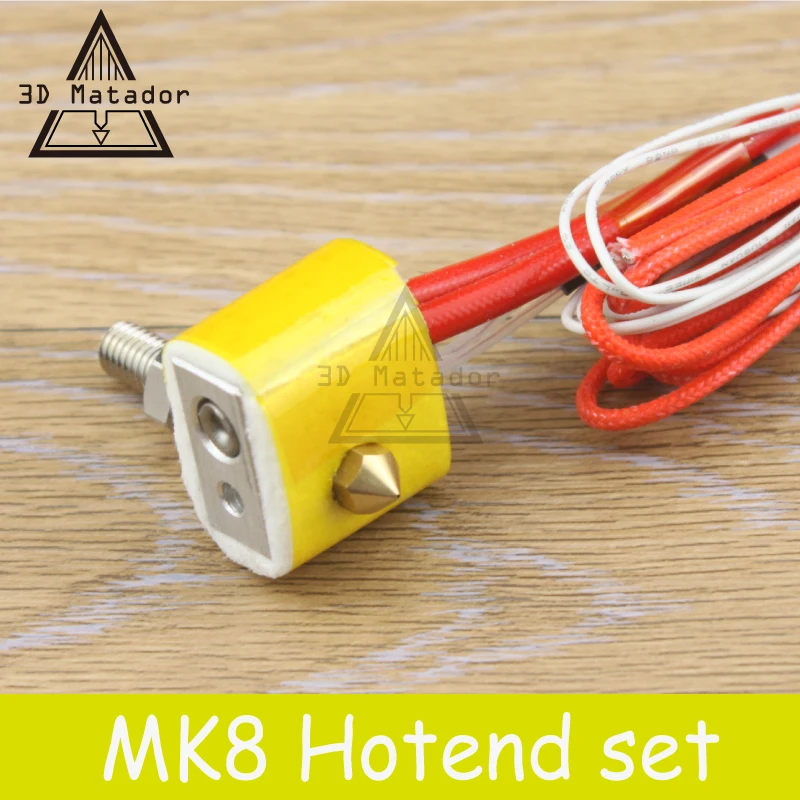 MK8 Assembled Extruder Hot End kit for Prusa i3 3D Printer 12v/24v 1.75mm 0.4mm Nozzle 3D printer aluminum heating block