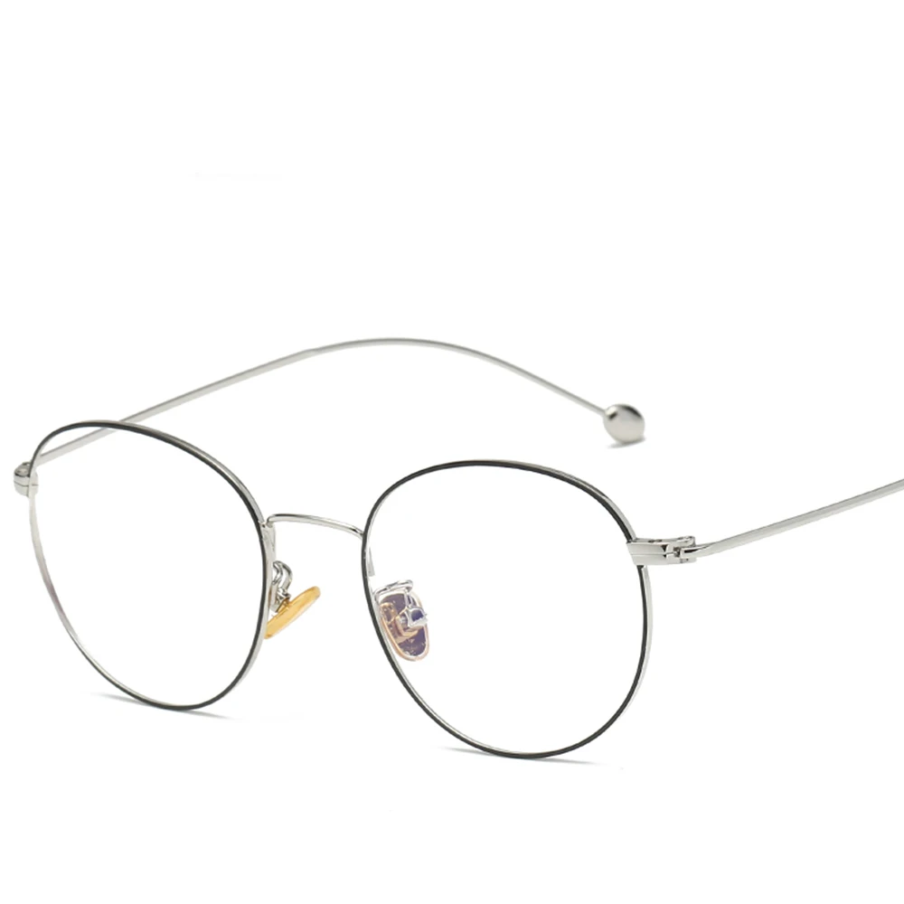 Овальные анти-голубые световые очки блокирующие экранные очки для защиты компьютера женские мужские винтажные классические солнцезащитные очки для чтения - Цвет оправы: Black Silver