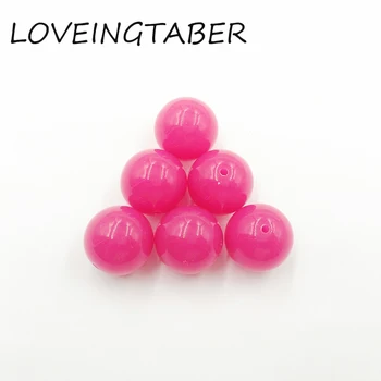 

(Choose Size First ) 6mm/8mm/10mm/12mm/14mm/16mm/18mm/20mm Hotpink Chunky Acrylic Jelly Beads for Kids Jewelry