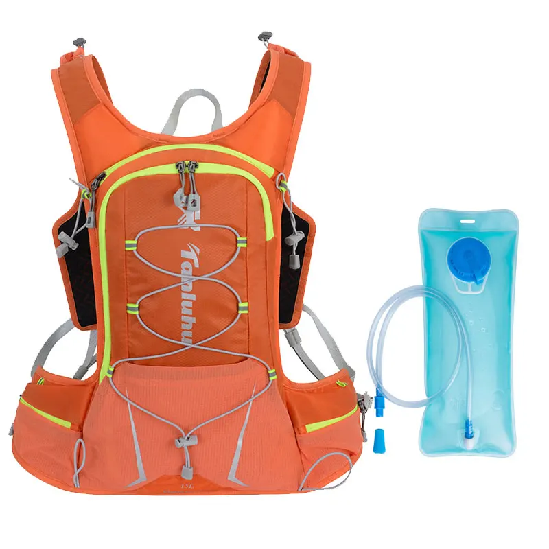 Outdoor 2L Water Bag Mountaineering Riding Bag Running Backpack Male Cross Country Riding Shoulder Bag Water Bladder Container - Цвет: Orange and water bag