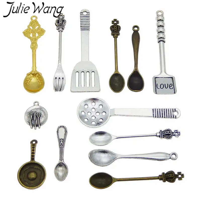 Julie Wang 12 шт. Смешанная ложка кухонная лопатка кастрюля вилка подвески посуда из