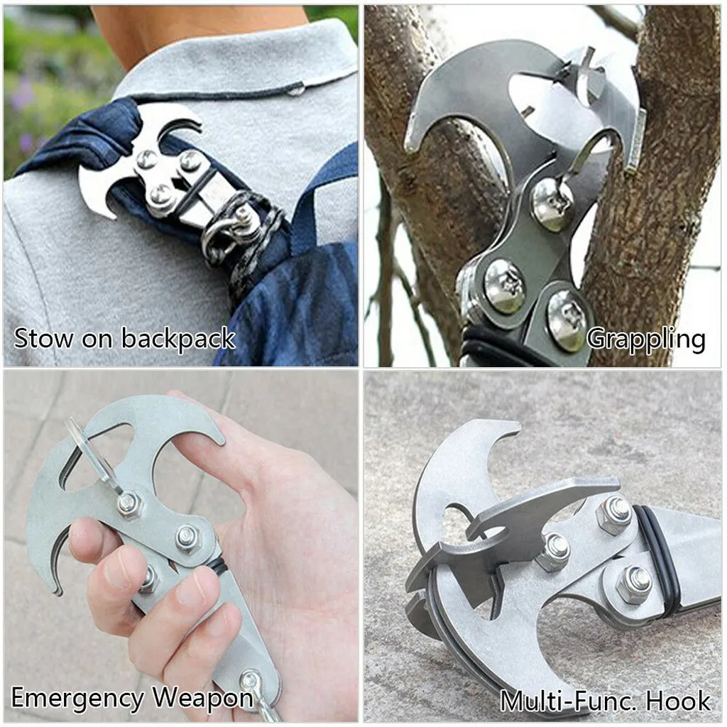 

Harness Multifunctional Grappling Hook Strong Equipment Gravity Hook Stainless Steel Outdoor Foldable Portable Claw Tool 10.1