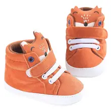 Spring Baby Boy Girls Shoes Canvas Sneaker Cotton Cloth Kid Fox Head Lace Anti-slip Soft Sole Toddler Footwear First Walker winter autumn baby warm shoes kid boys girls fox head lace cotton cloth first walker anti slip soft sole toddler sneaker