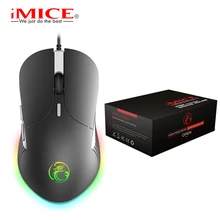 IMICE RGB светодиодный USB профессиональная игровая мышь, 6 кнопок, 6400 dpi, оптическая X6 мышь, проводной кабель для компьютера, ноутбука, Профессиональная игра