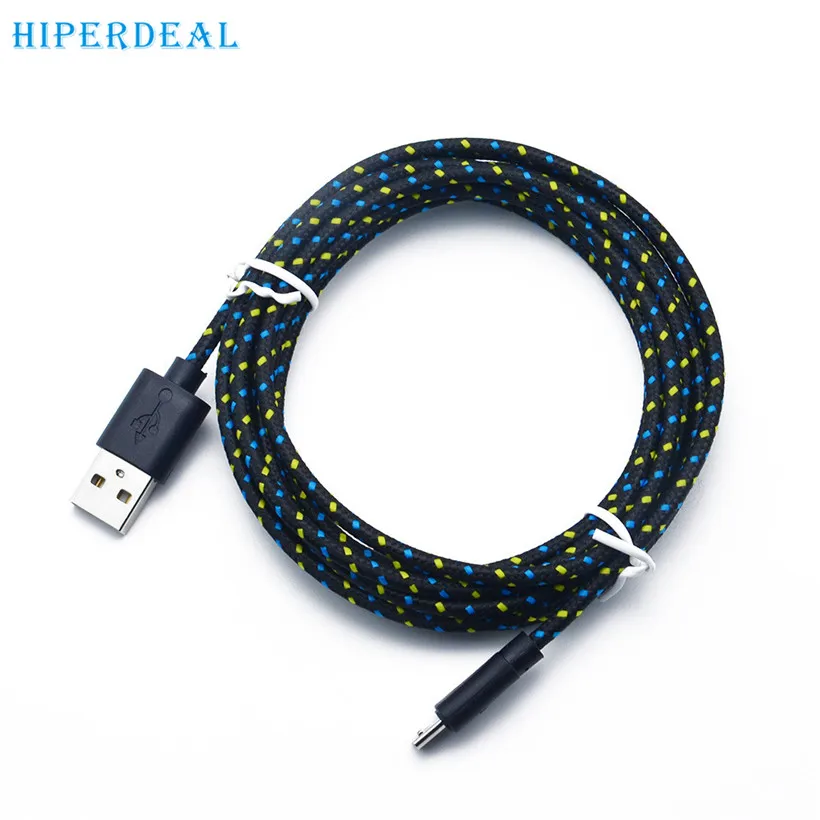 

HIPERDEAL advanced Charger&USB cable  1M Hemp Rope Micro USB Charger Sync Data Cable Cord for Cell Phone 2017 1PC