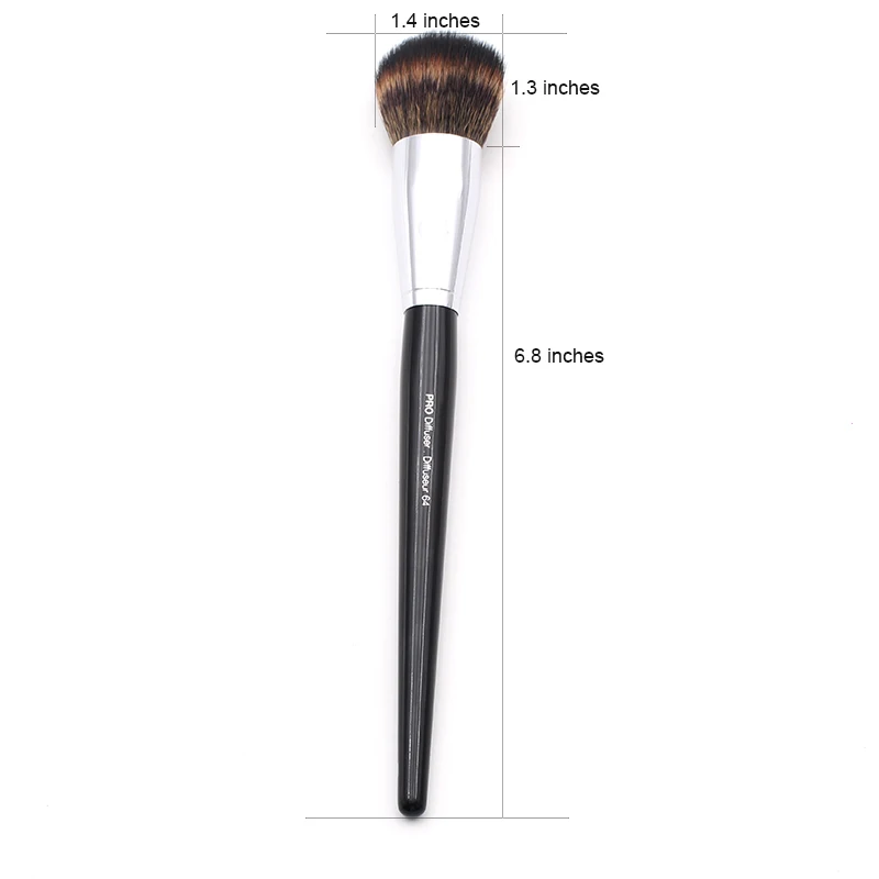 Длинные деревянные ручки синтетические мягкие волокна 64 Pro угловой диффузор кисти для макияжа