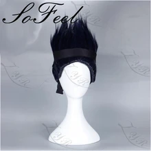 Sofeel HOKAGE Hoshigaki Kisame cosplay wig short standing hair dark blue pelucas sinteticas cheap wigs