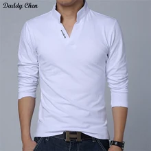 Poloshirt с длинным рукавом для мужчин хлопок белый черный V средства ухода за кожей Шеи забавные рубашки для мальчиков бренд slim fit Экстра