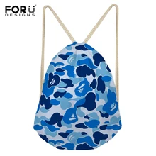 FORUDESIGNS/забавные красочные леопардовые камуфляжные принты для женщин и мужчин мешки с Кулиской Softback сумки для хранения пляжные рюкзаки Портативная сумка