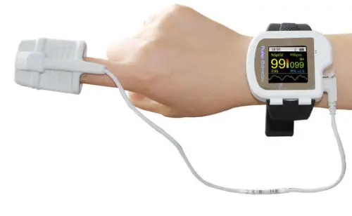 new arrival Watch style pulse oximeter With display  PR PI SpO2 value pulse oxygen saturation with oximeter probe CMS50I