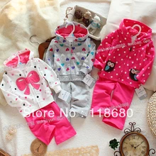 Новое поступление года; сезон весна-осень; комплект одежды для малышей; Верхняя одежда для детей+ детские штаны; спортивный костюм; повседневные спортивные костюмы с милым бантом для девочек