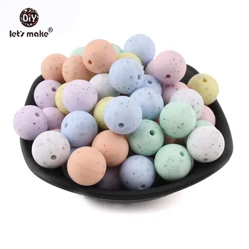 

Let's Make 20pc 15mm Baby Teether Grantie Sesame Beads Perle Silicone Making Jewelry Necklace Beads Teething Toys Baby Products