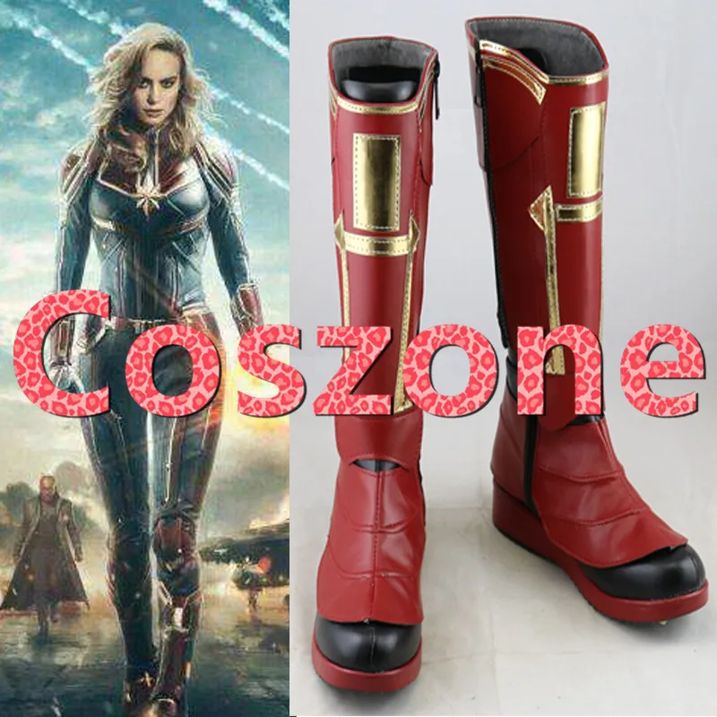 Avengers: Endgame Captain Marvel Cosplay Shoes Boots Avengers Superhero Halloween Cosplay Costume Accessories
