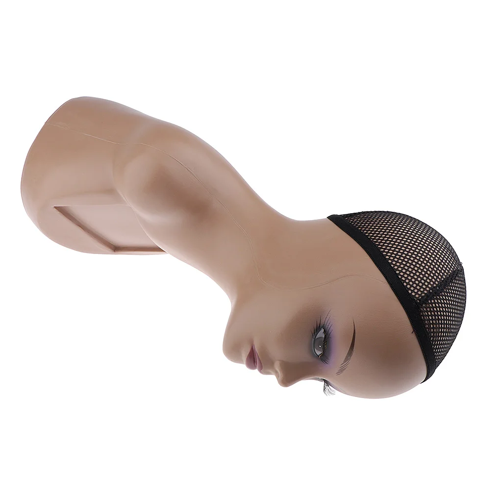 Female Mannequin Head Professional Cosmetology w/ Hole for Wig Hat Making, Display Hairpieces,Glasses, Caps,Necklace, Headwear