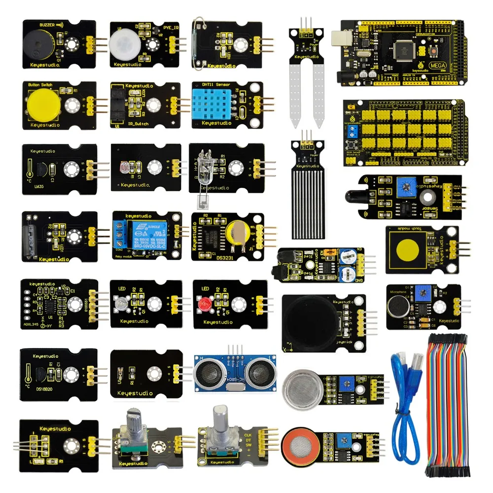 Новый сенсорный стартовый комплект Keyestudio (Mega2560r3 + Shield V1) для учебного проекта Arduino