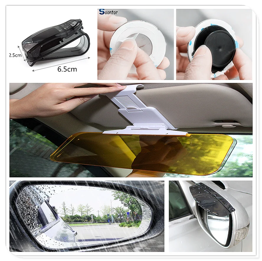 Car Sunlight Mirror Sunglass rain eyebrow Clip Film for Mercedes Benz GLC63 GLA45 GLA G650 E63 E-Class A170 A B C E S Class | Автомобили и