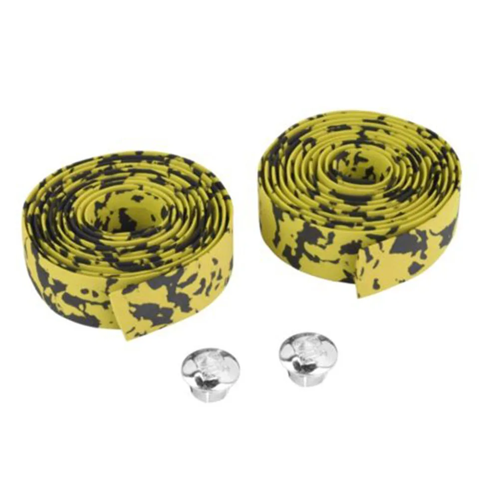 2Pcs Road Bike Bicycle Handlebar tape Camouflage Cycling Handle Belt Cork Wrap with Bar Plugs 6 Colors