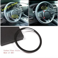Lapetus ABS Volante Anello di Stampaggio Guarnisce Telaio di Copertura Trim 1 pz Per Jaguar XE XF 2016 2017 2018 Carbonio sguardo in fibra di