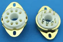 10PCS B9D new 9pin gold feet plated tube sockets ceramic base suitable for EL504/El519