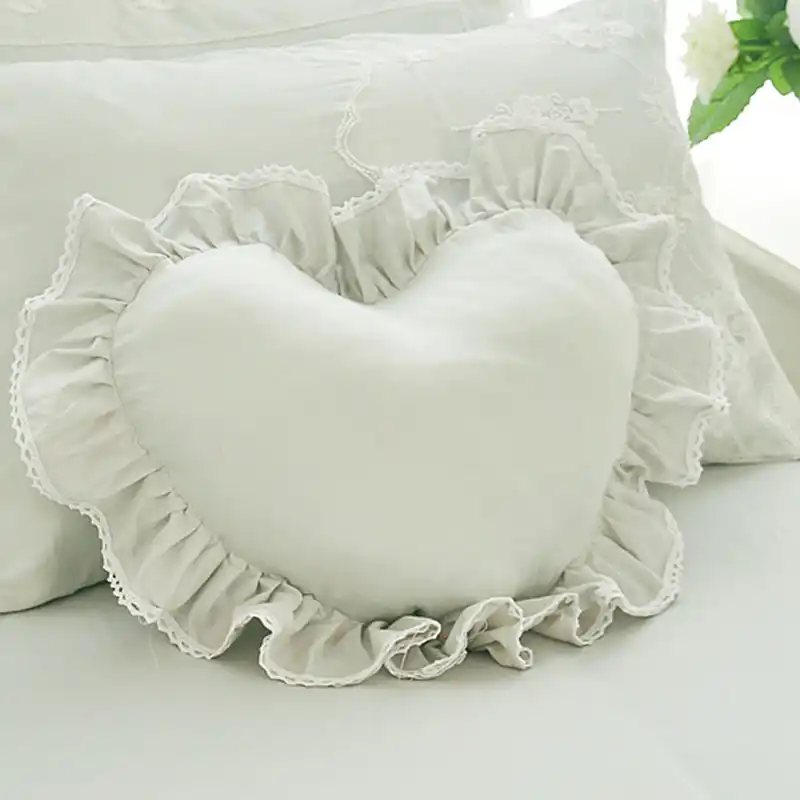 grey heart shaped cushion