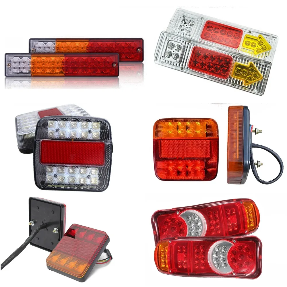 

2pcs 12V Truck Lights LED Waterproof Rear Tail Brake Reverse Lights Turn Indiactor ATV Trailer Caravan Campers 8 19 26 20 46 LED