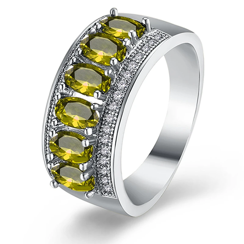 

Garilina Cute jewelry trinket Green CZ Ring for women Silver Fille Wedding bands Anniversary Ring R2164