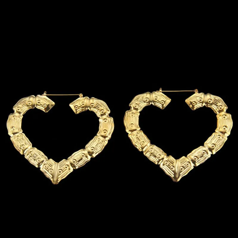 Large Bamboo Hoop Earrings For Women Hip Hop Gold Silver Star Heart Large Bamboo Hoop Earrings For Women Hip Hop Gold Silver Star Heart Circle Hoops Earring Statement Jewelry In From Accessories On