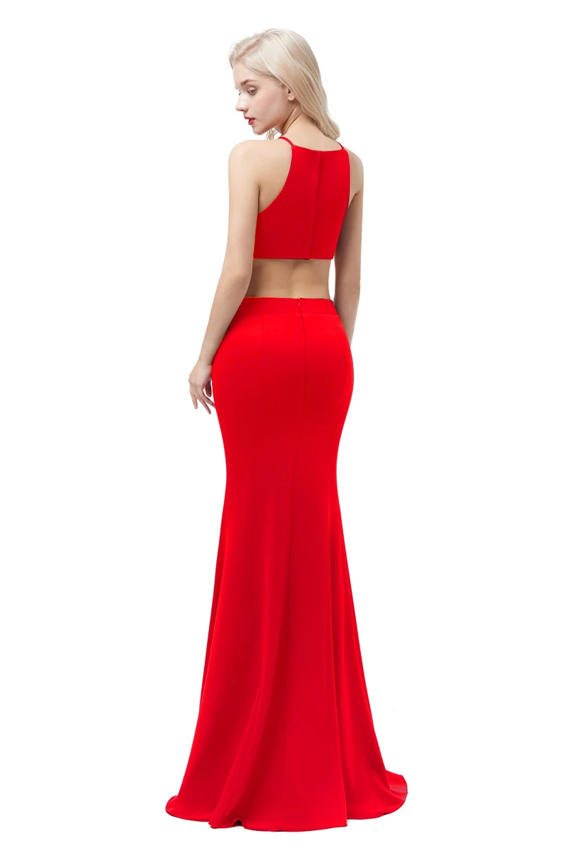 Mermaid sexy evening dress for girls wedding party prom gown Dubai Long Evening Dresses side slit Prom Dress Robe De Soiree