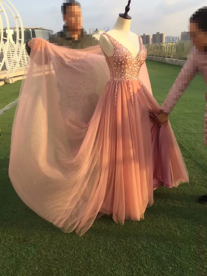 pastel orange prom dresses
