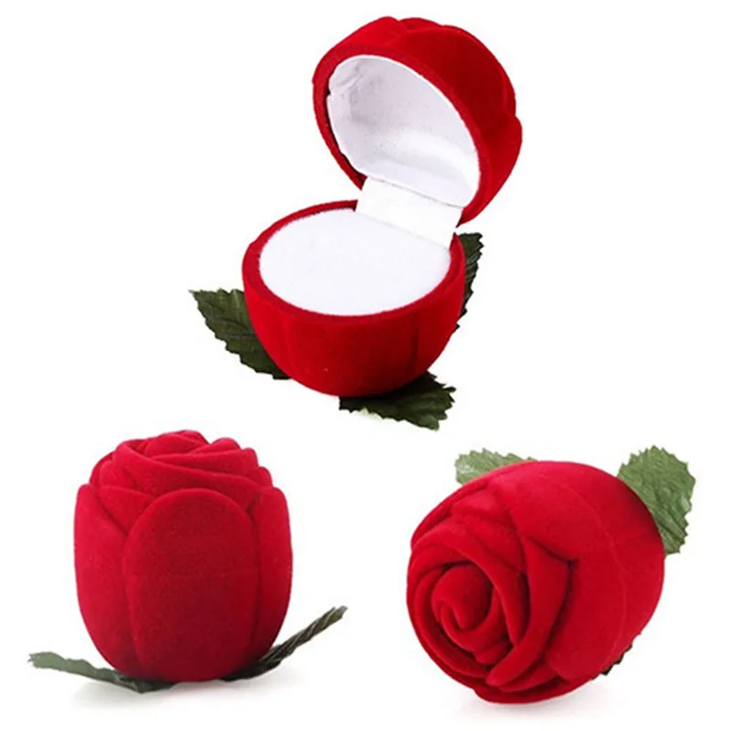 jewelry box Beautiful and romantic Red Rose Jewelry Box Wedding Ring