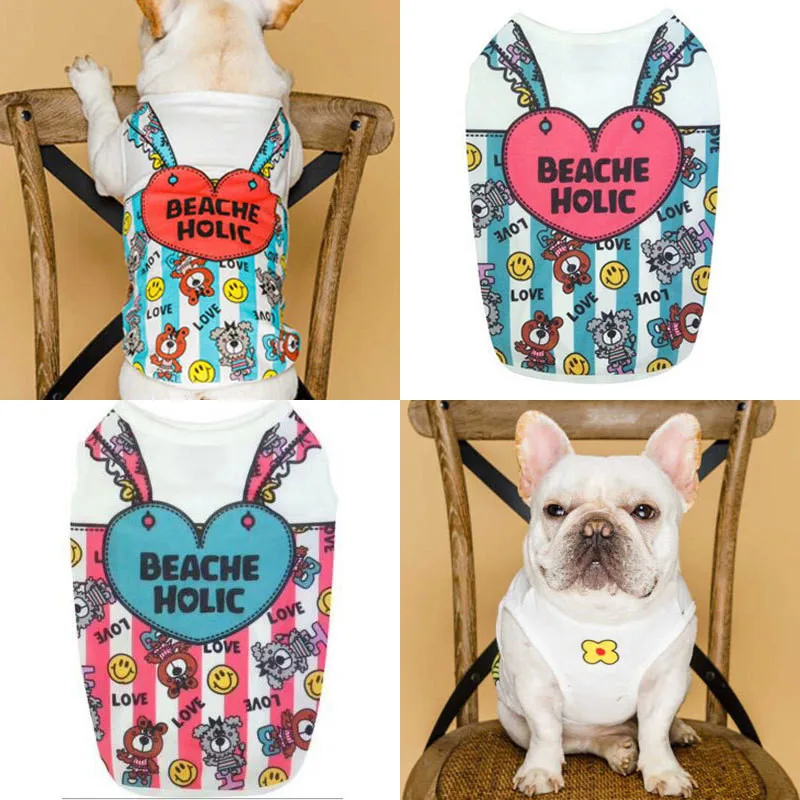 New Fashion Dog Vest Cute Printed Cotton Cartoon Vest Pets Clothes for