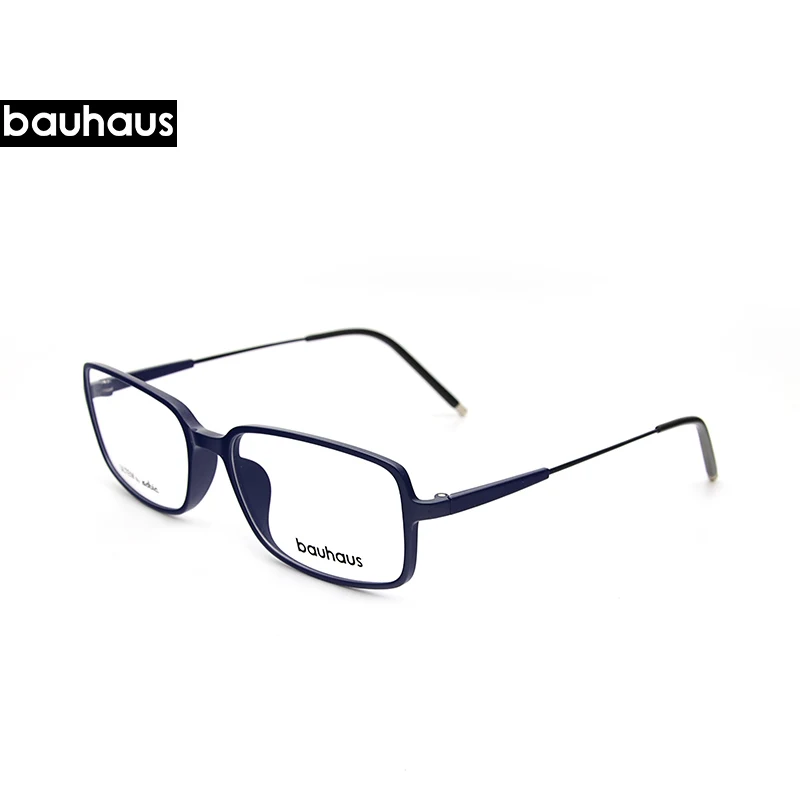 Bauhaus ultem оправа для очков унисекс Ультралегкая квадратная, ультратонкая граница от близорукости, по рецепту очки металлическая полная оптическая оправа - Цвет оправы: Синий