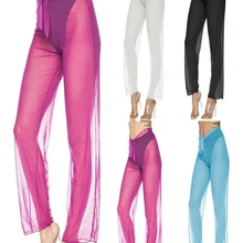 Женское сексуальное пляжное Сетчатое Прозрачное Бикини, закрывающие купальники, штаны для ванной, брюки, летний костюм