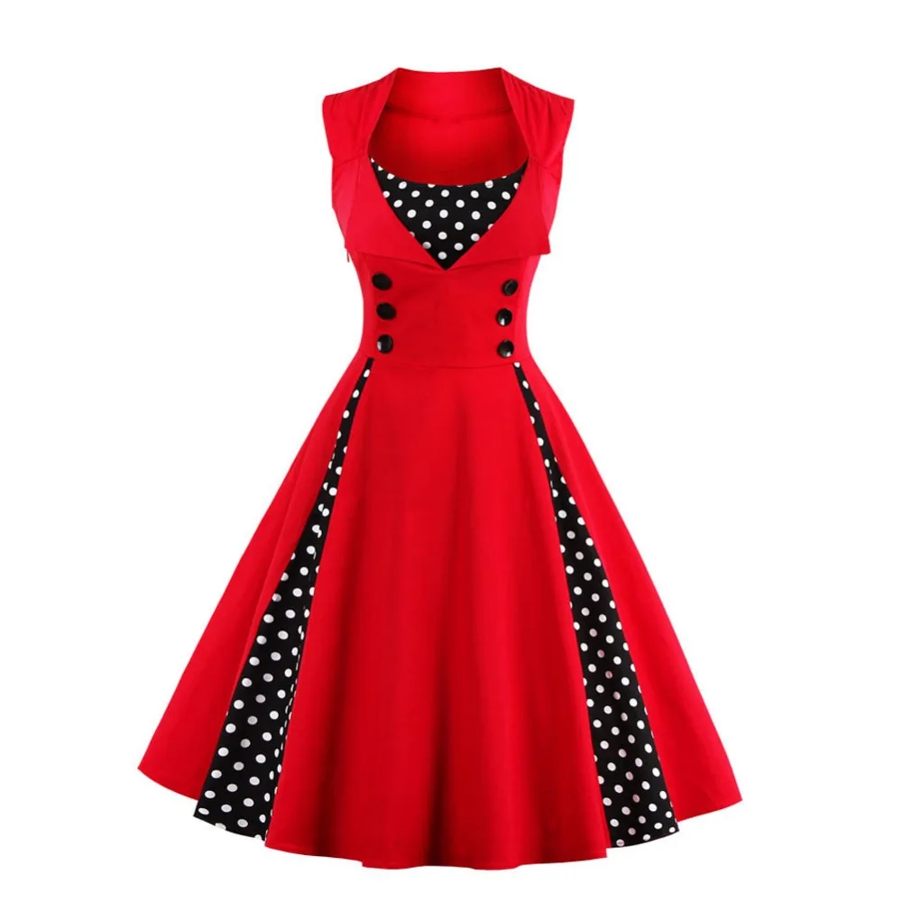 Hot Salling Summer Hit Color Dress 2018 New Latest Wave Point Splicing 