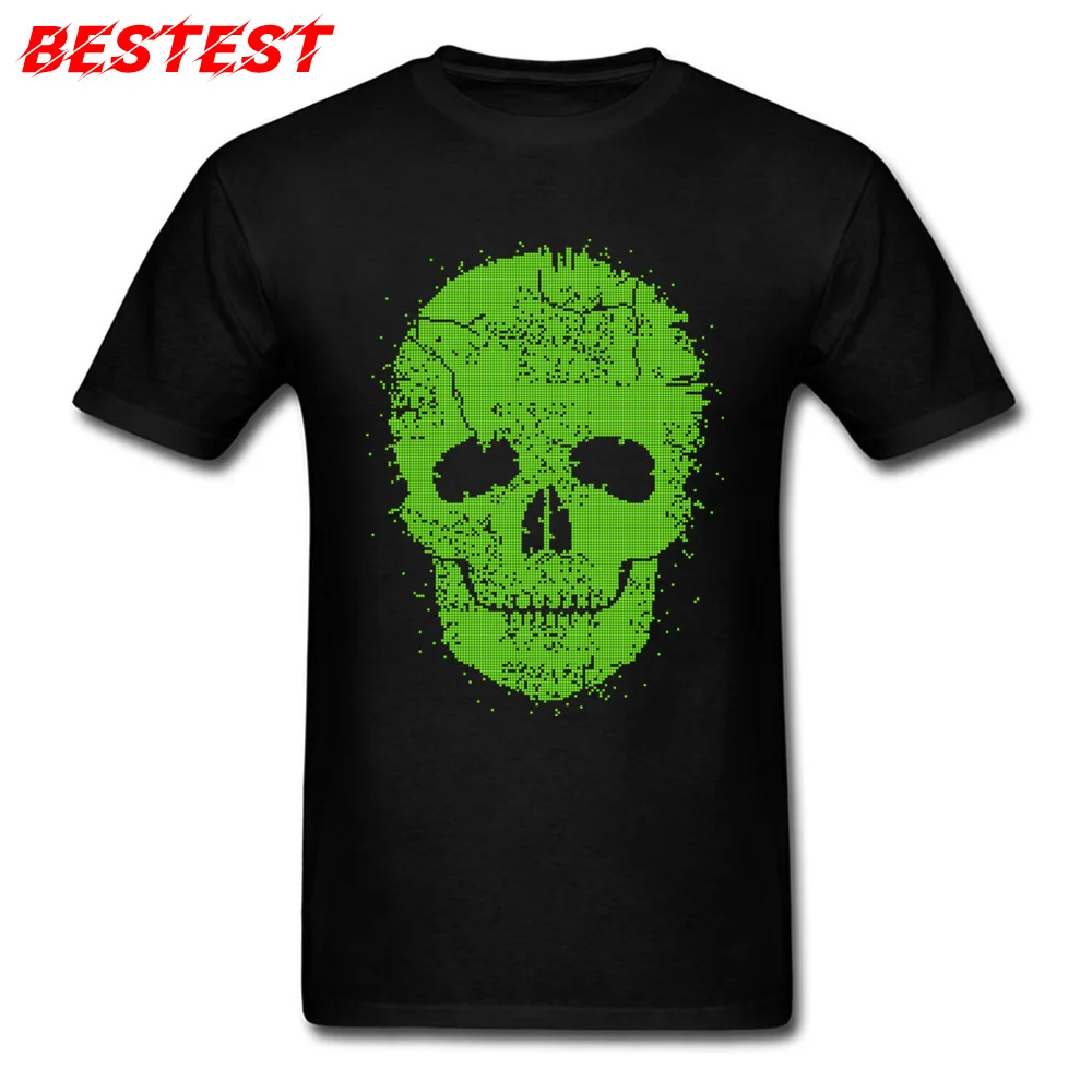 Acid Skull Toxic Green Top T-shirts Fitted Short Sleeve comfortable 100% Cotton Round Neck Boy T Shirt Tops Shirts Summer/Fall Acid Skull Toxic Green black