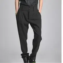 S-6XL2017, новая мужская одежда, высокая талия, мужские брюки-шаровары, костюм, модные ботинки, брюки, большие размеры, сценический для певца, костюмы, одежда