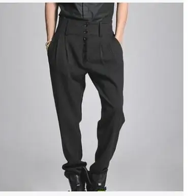 

S-6XL2017 New Men's clothing high waist harem pants male costume fashion boot cut pants Plus size Stage Singer costumes clothing