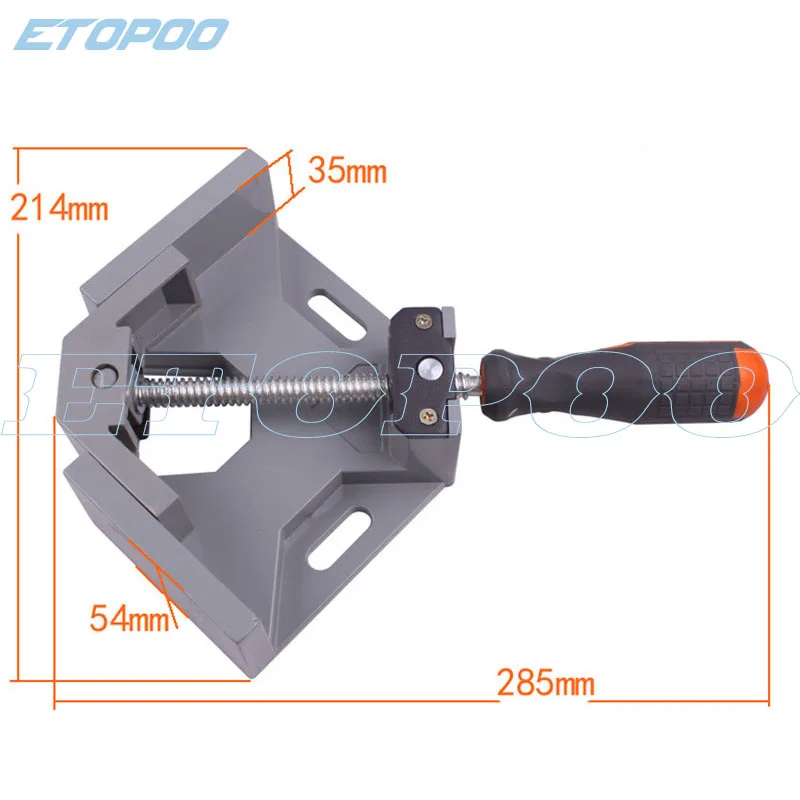 Алюминиевый зажим с одной ручкой 90 градусов под прямым углом, угловой зажим для фоторамки, угловой зажим, тиски, Деревообрабатывающие инструменты