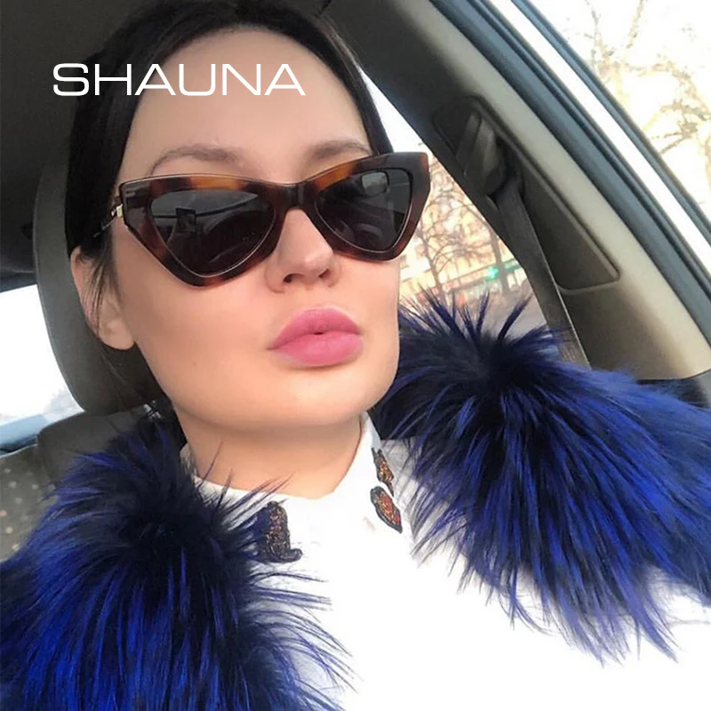 Женские солнцезащитные очки бабочки SHAUNA блестящие брендовые дизайнерские в