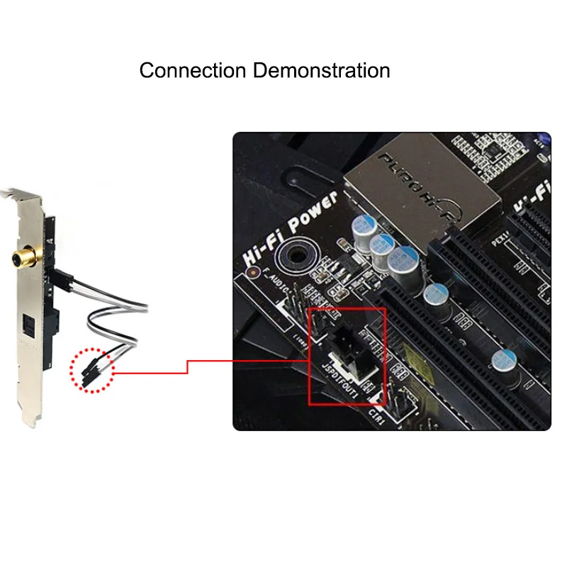 SPDIF RCA кабель Кронштейн плата цифровой аудио выход для ASUS Gigabyte MSI A2-004