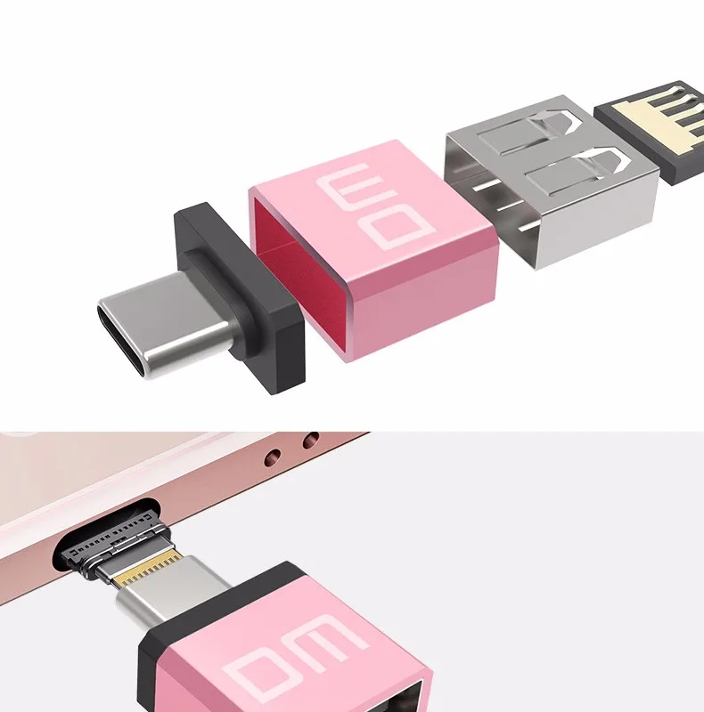 DM type C серебристый адаптер type-C адаптер USB конвертер Тип USB оборудование для поддержки данных с интерфейсом type-C