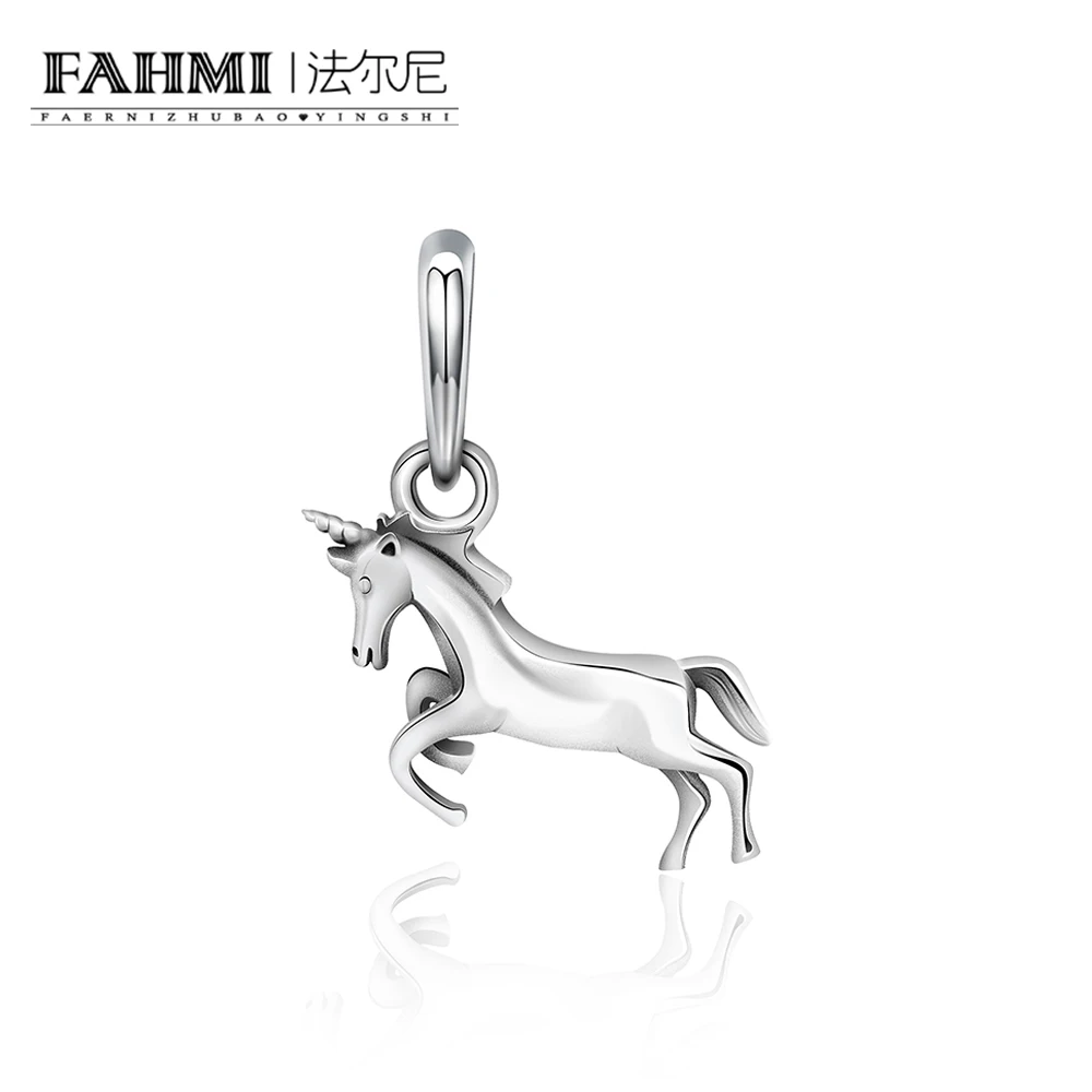 

FAHMI 100% 925 Sterling Silver Casual Vitality Zodiac Horse Necklace Pendant Original Women Charming Gift Jewelry