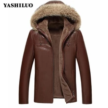 Slim Fit Новая мода Мужская молния пальто из натуральной кожи Повседневная Овчина Толстая теплая верхняя одежда с капюшоном Лонгслив под змеиную кожу черный коричневый