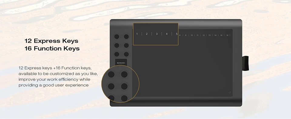 GAOMON M106K 12 HotKey графический Рисунок планшет художественная роспись Доска цифровой планшет ручка для Win& Mac с 20 сменными наконечниками в подарок